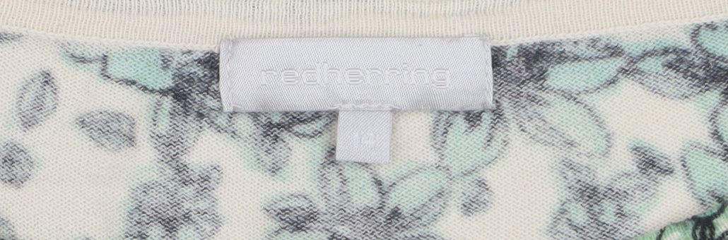 Red Herring Women's Multicoloured Floral Cotton Crew Neck Jumper M