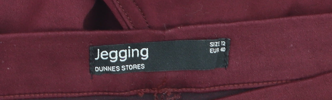 Dunnes Stores Women's Red Jegging Leggings Size 12 Stretch Cotton
