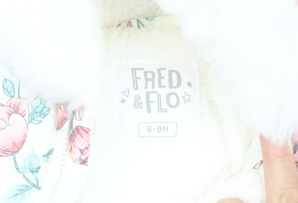 Fred & Flo Unisex Baby Ivory Floral Hooded Snowsuit 6-9 Months