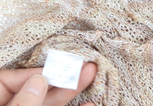 LIST Women’s Beige Open Knit Long Sleeve Cardigan Lightweight Size M