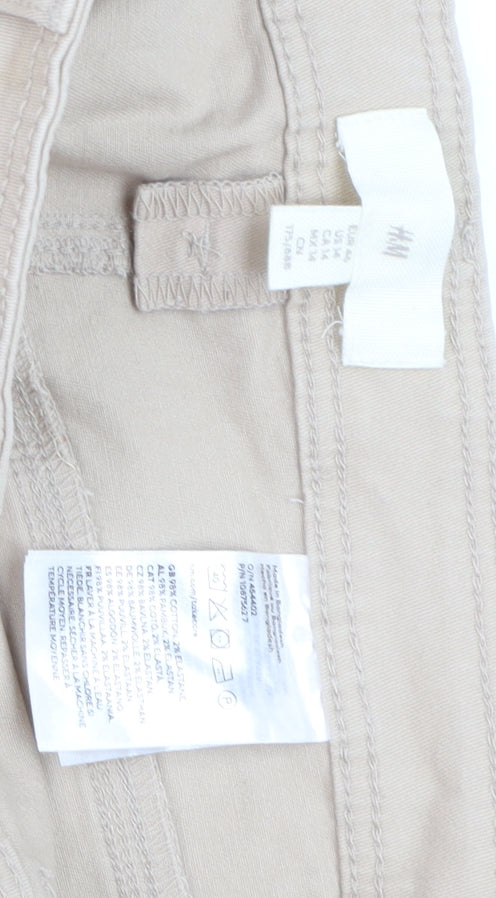 H&M Women Beige Straight Cargo Pocket Jeans Size 12