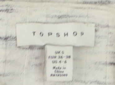 Topshop Women's Ivory Mock Neck Ribbed Knit Jumper Size S