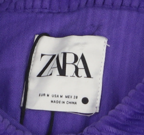Zara Women's Purple Corduroy Button-Up Shirt Size 12