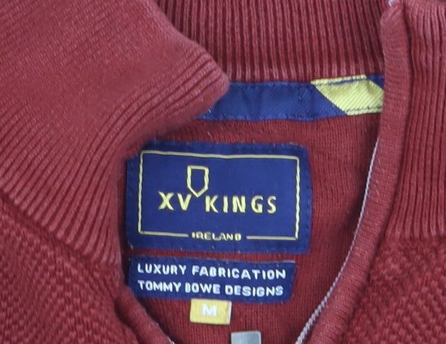 XV Kings Men's Red Cotton 1/2 Zip Knit Sweatshirt M