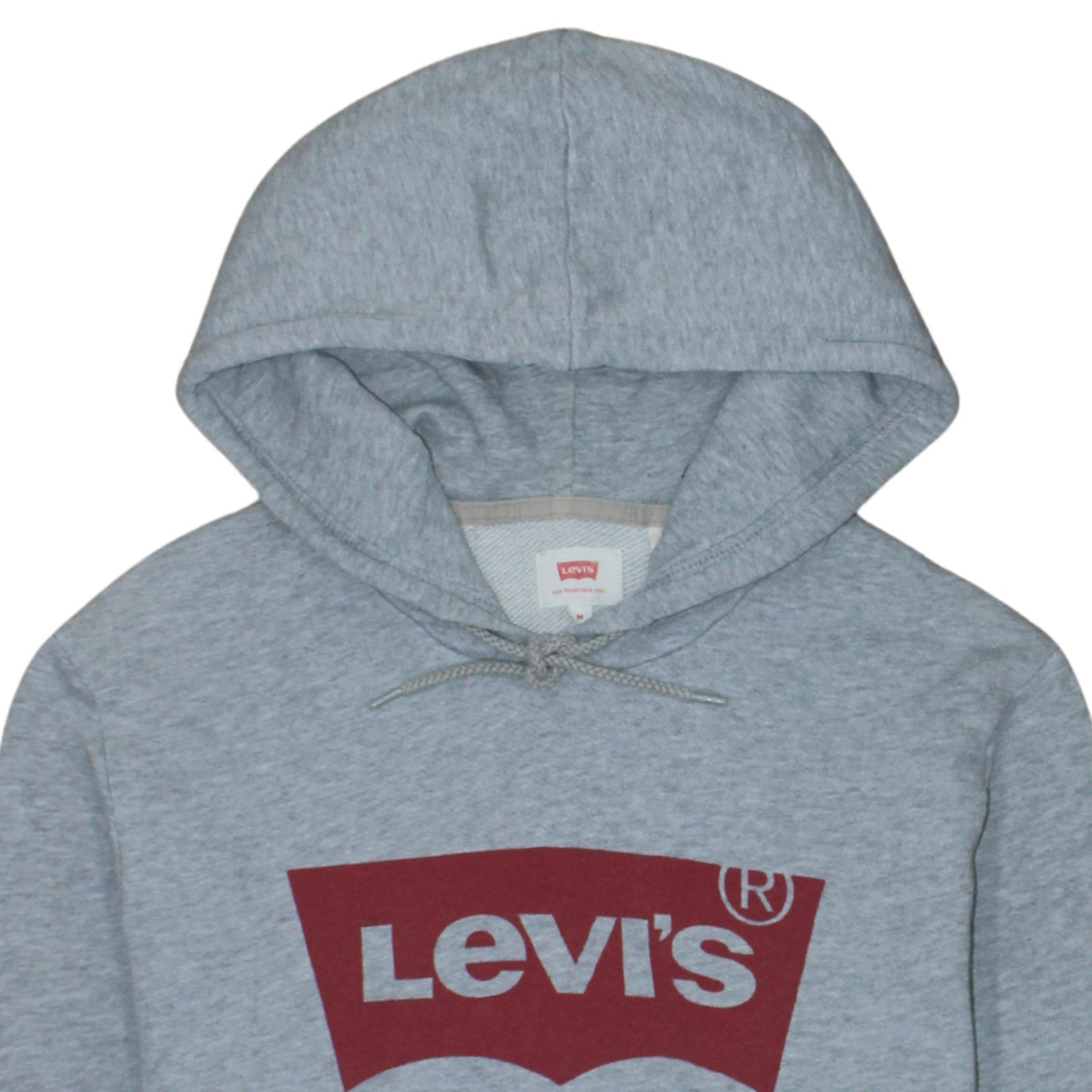 Levi's Men's Grey Pullover Hoodie M Graphic Logo Fleece
