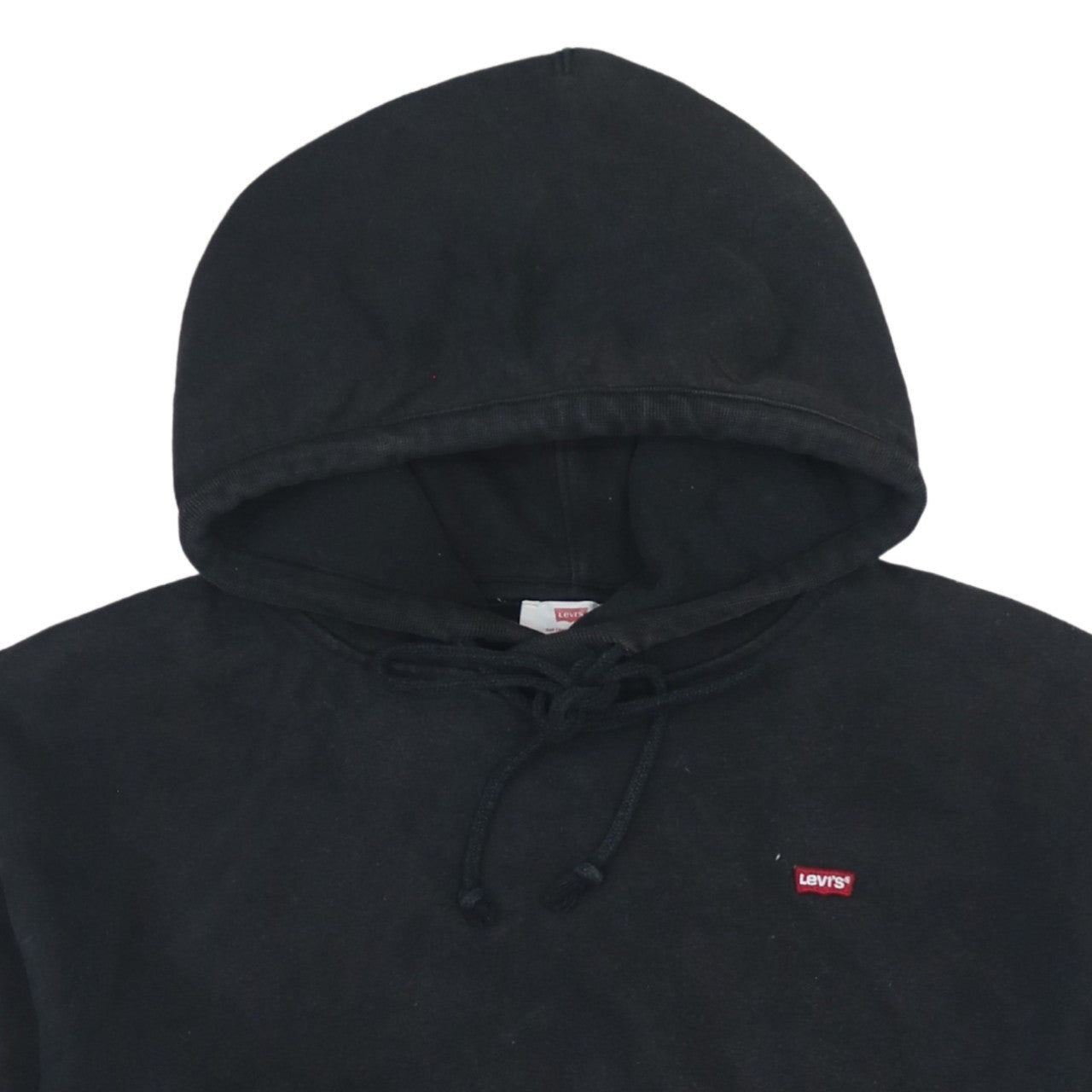 Levi's Women's Black Hoodie Small Pullover Logo Tape Detail Sweatshirt