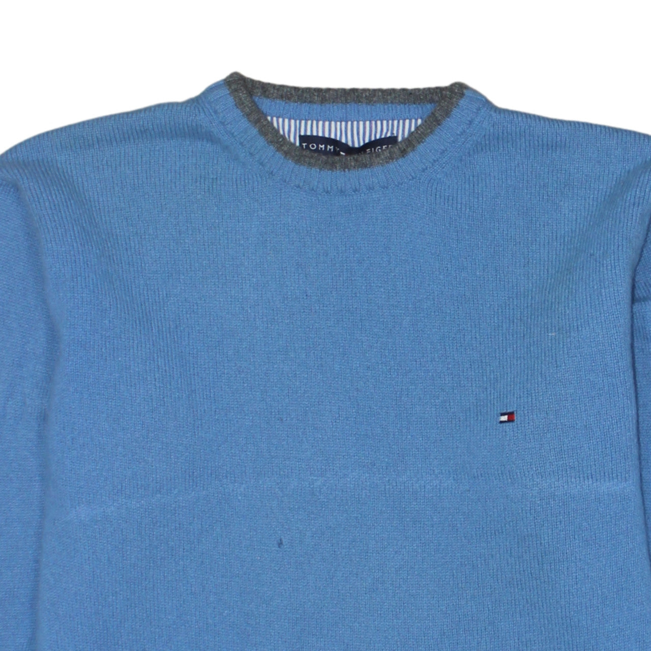 Tommy Hilfiger Women's Blue Cotton Crew Neck Jumper L