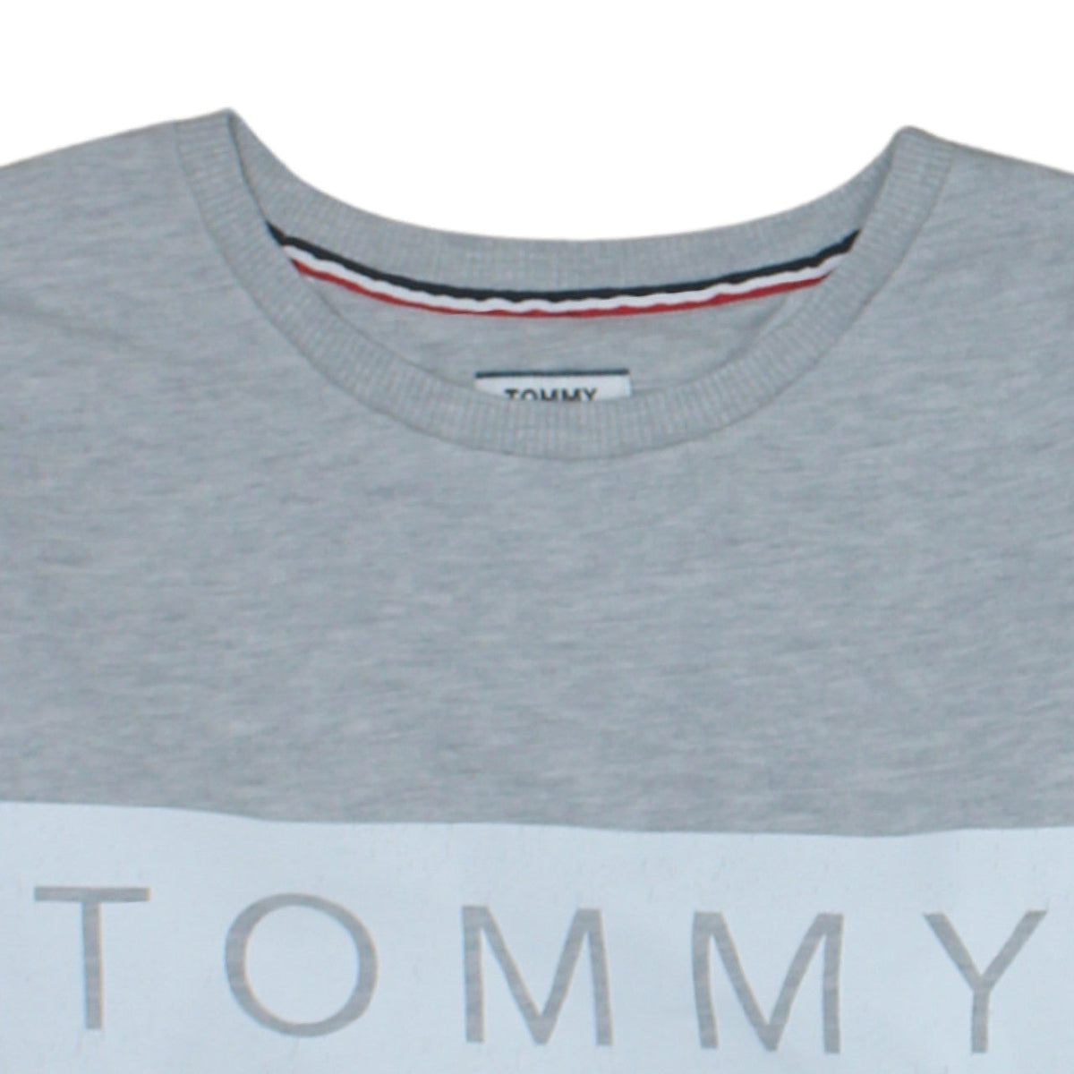 Tommy Jeans Womens Grey Small Pullover Sweatshirt Crew Neck Logo Print