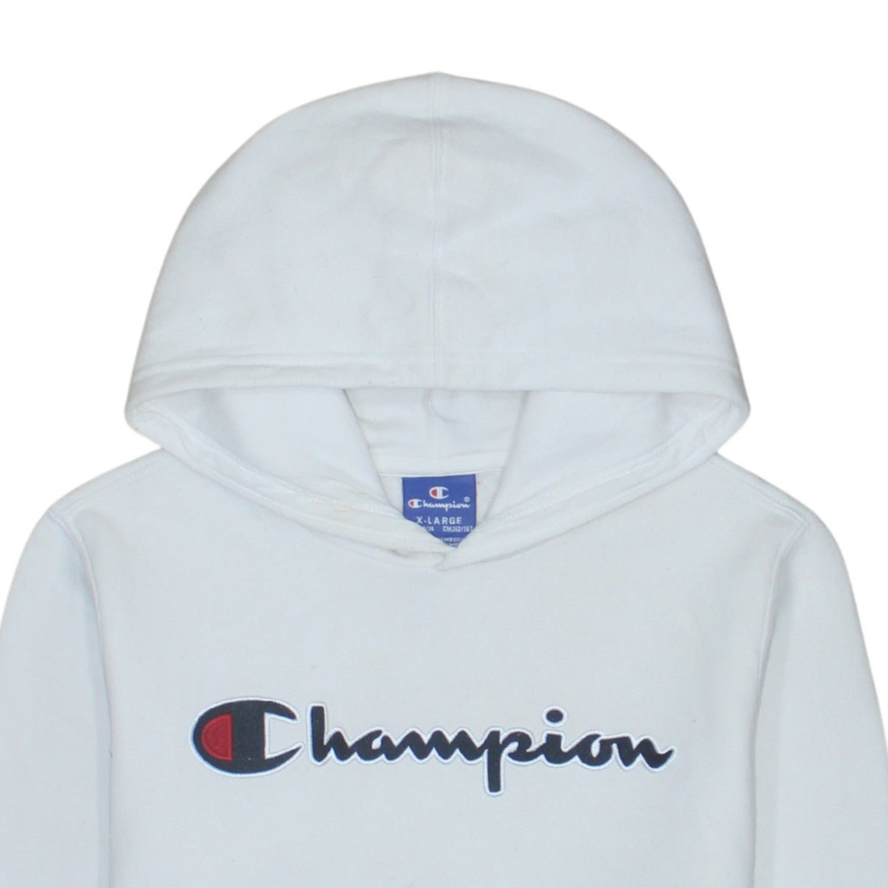 Champion Boys White 13-14 Yrs Pullover Hoodie with Logo Print