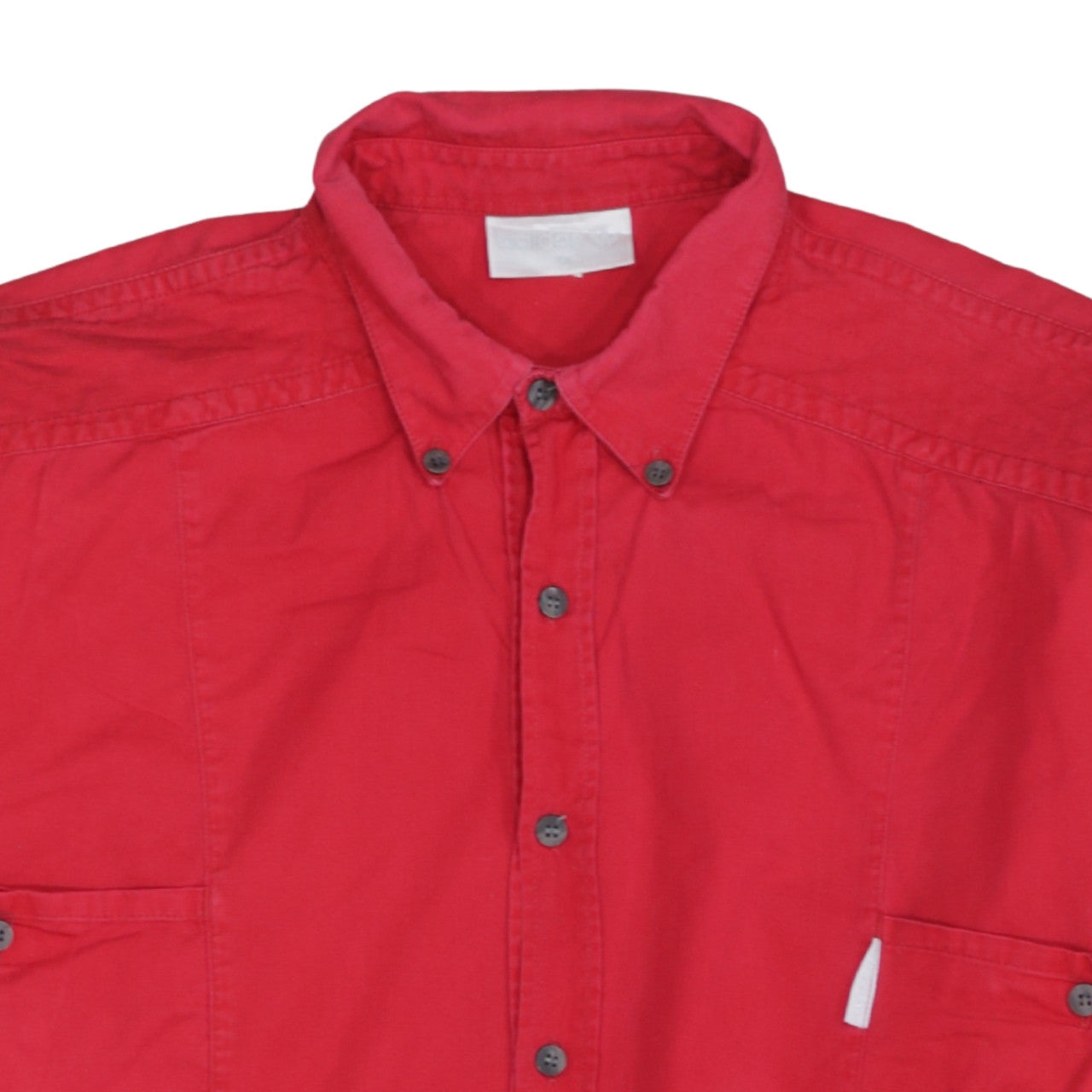 Adidas Vintage Women's Red Cotton Long Sleeve Button-Up Shirt Size 14