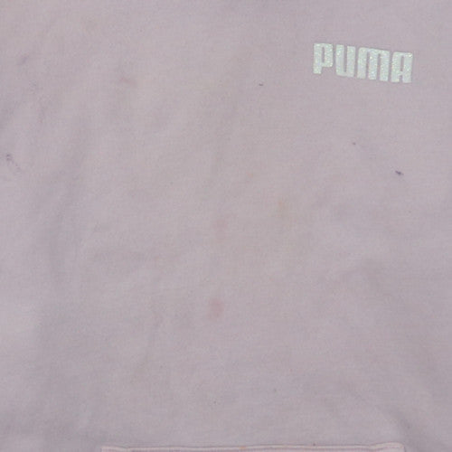 Puma Girls Pink Pullover Hoodie L (14-16) Casual Cotton Blend