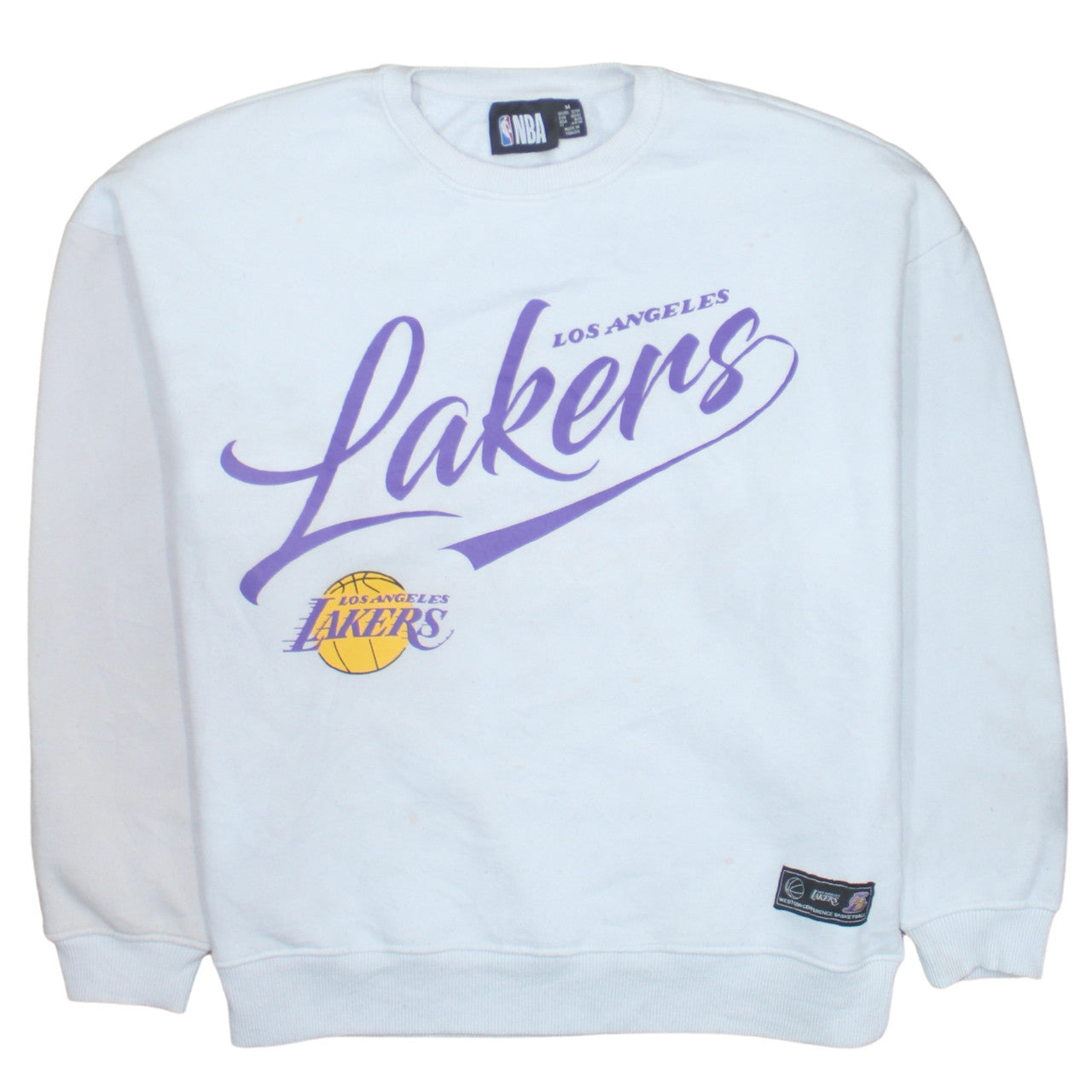 NBA Los Angeles Lakers White Pullover Sweatshirt Women M 