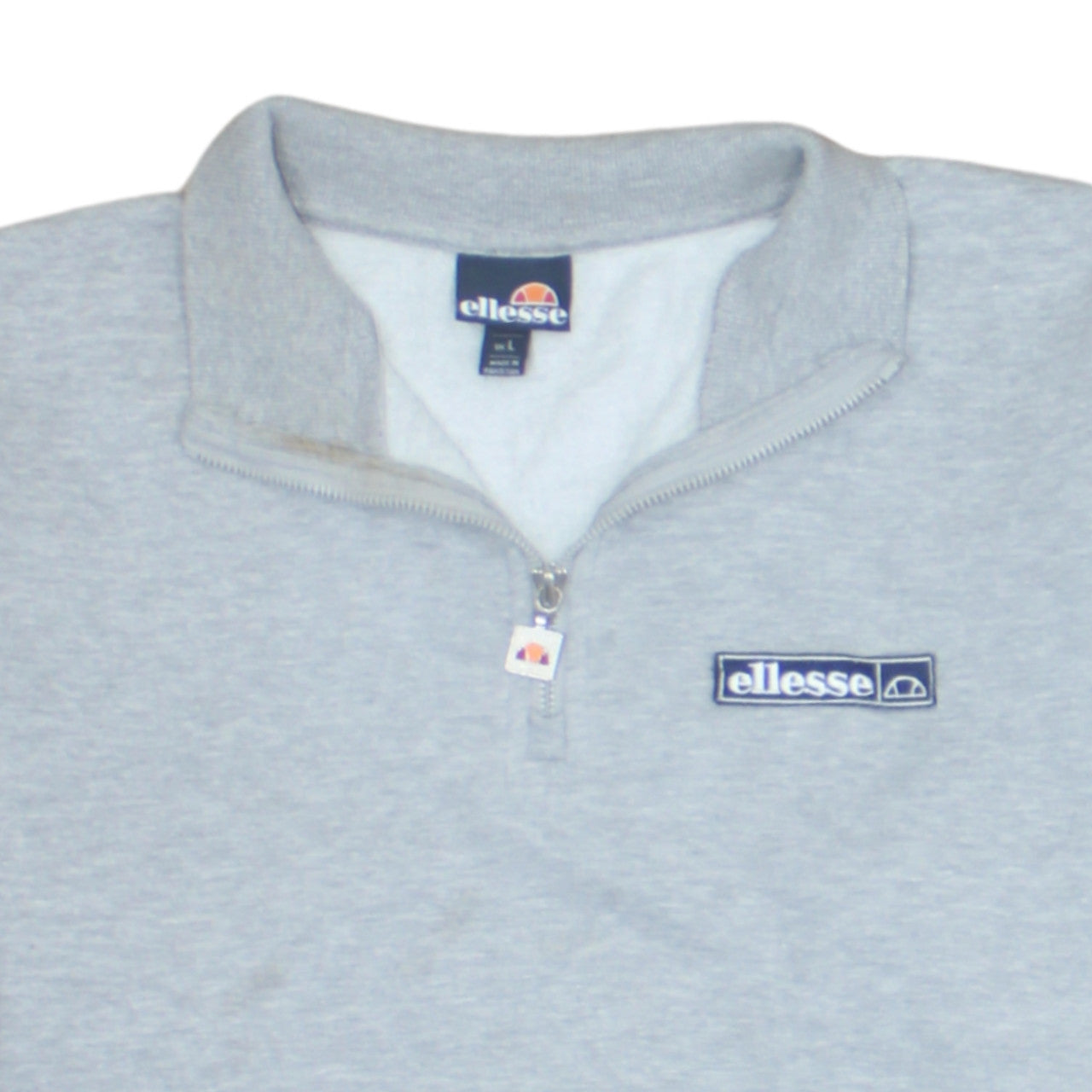 Ellesse Men's Grey 1/4 Zip Pullover Sweatshirt Size L