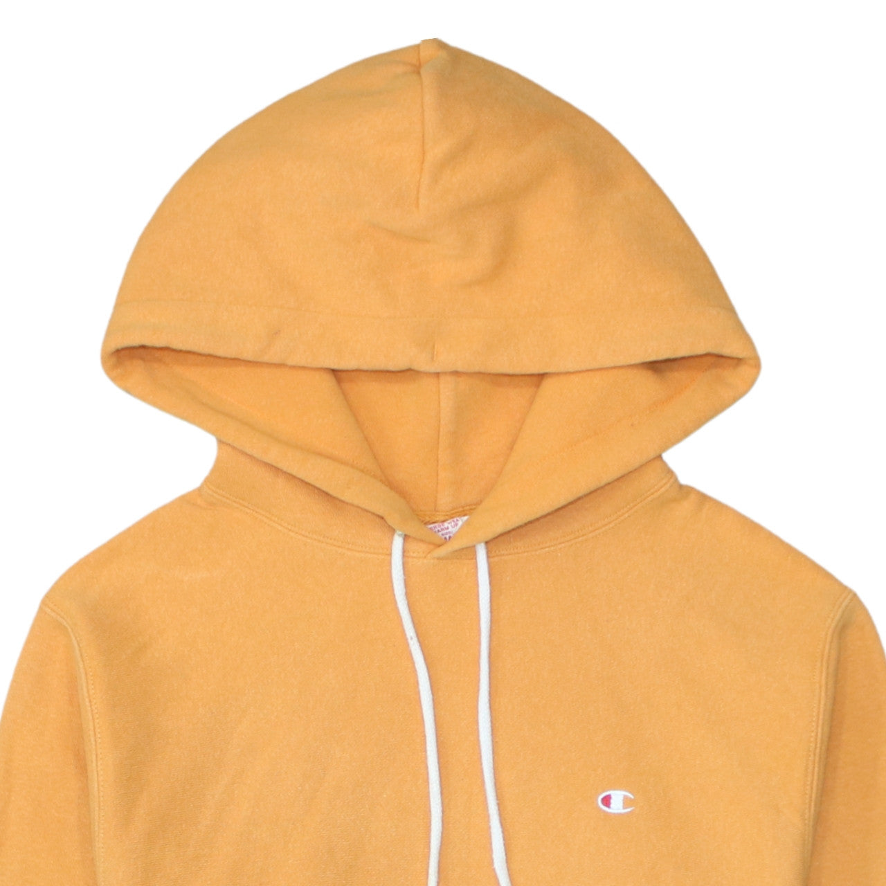 Champion Men's Yellow Reverse Weave Pullover Hoodie Small