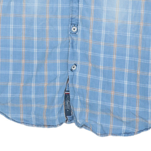 Hilfiger Denim Men's Blue Plaid Button-Up Shirt Size S