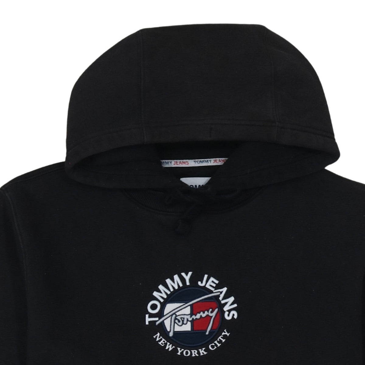 Tommy Jeans Men's Black Pullover Hoodie M Embroidered Logo
