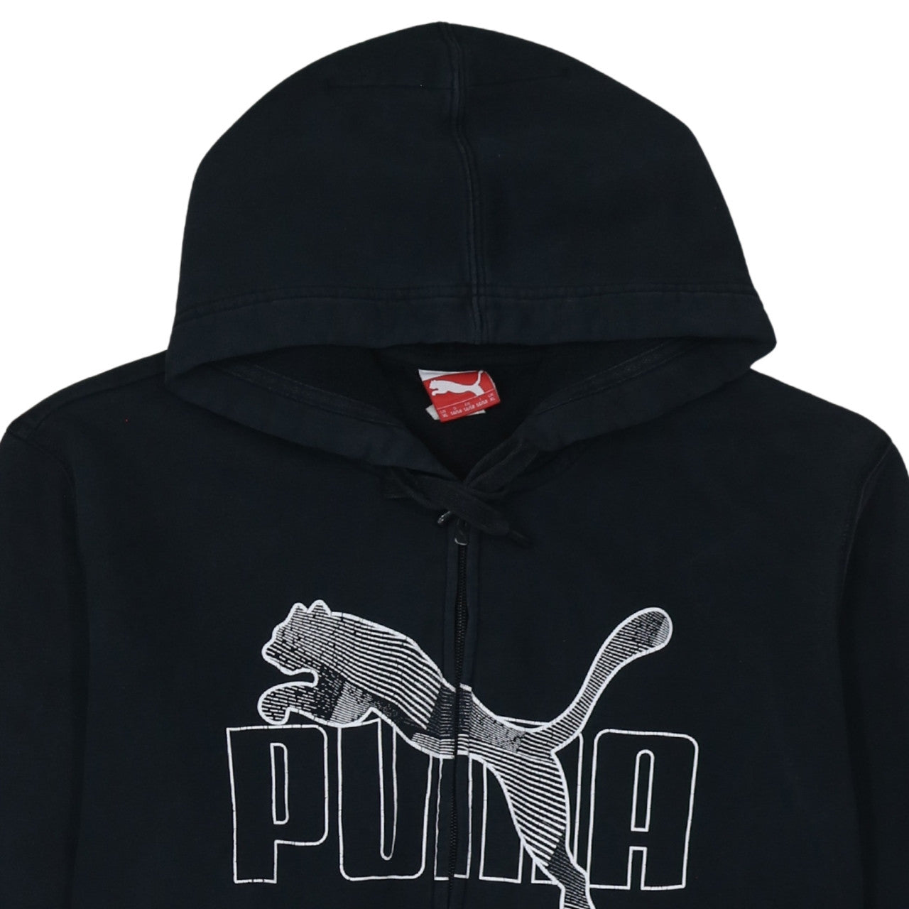 Puma Men's Black XL Full Zip Hoodie with Logo Print