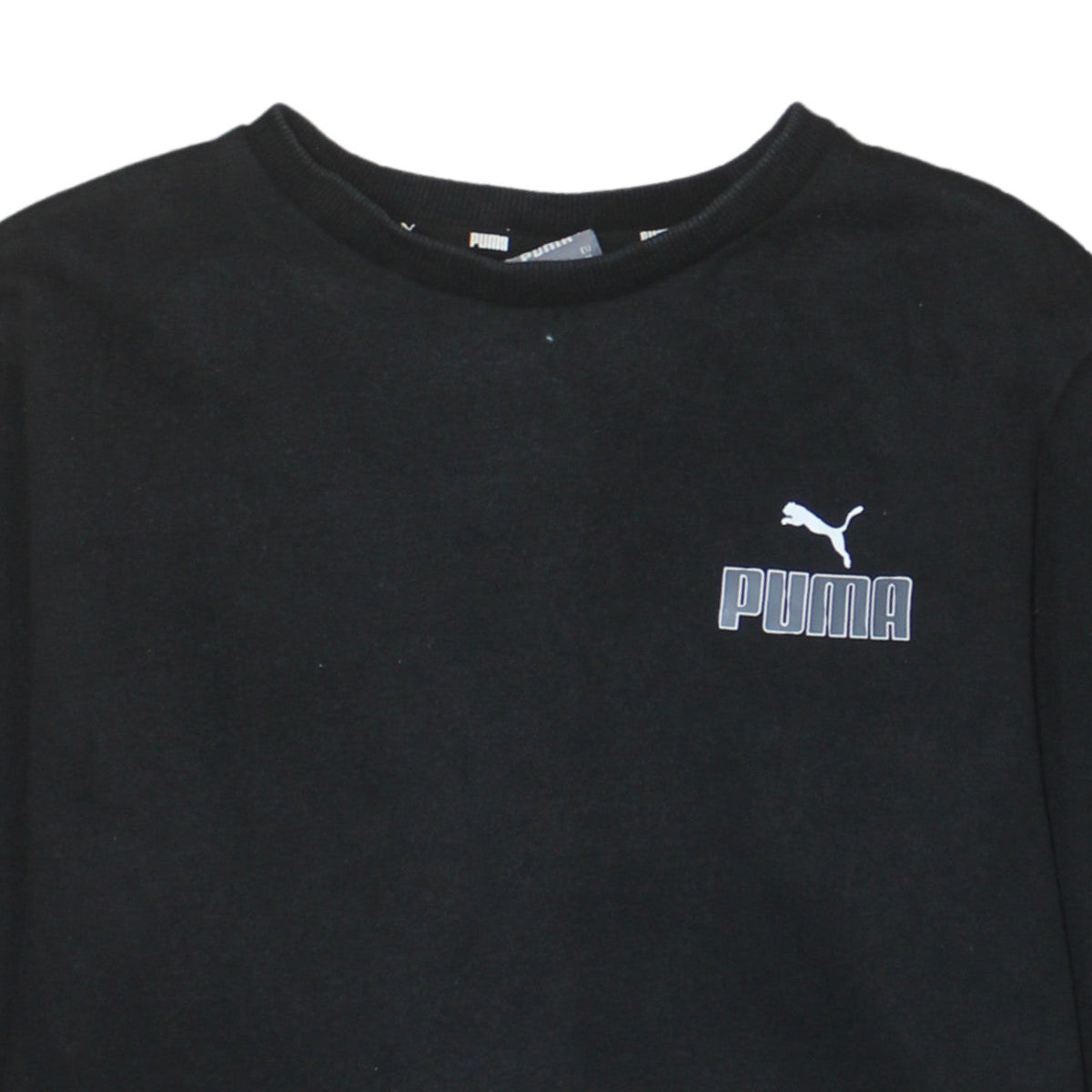 Puma Men's Black Crew Neck Pullover Sweatshirt Medium Fleece