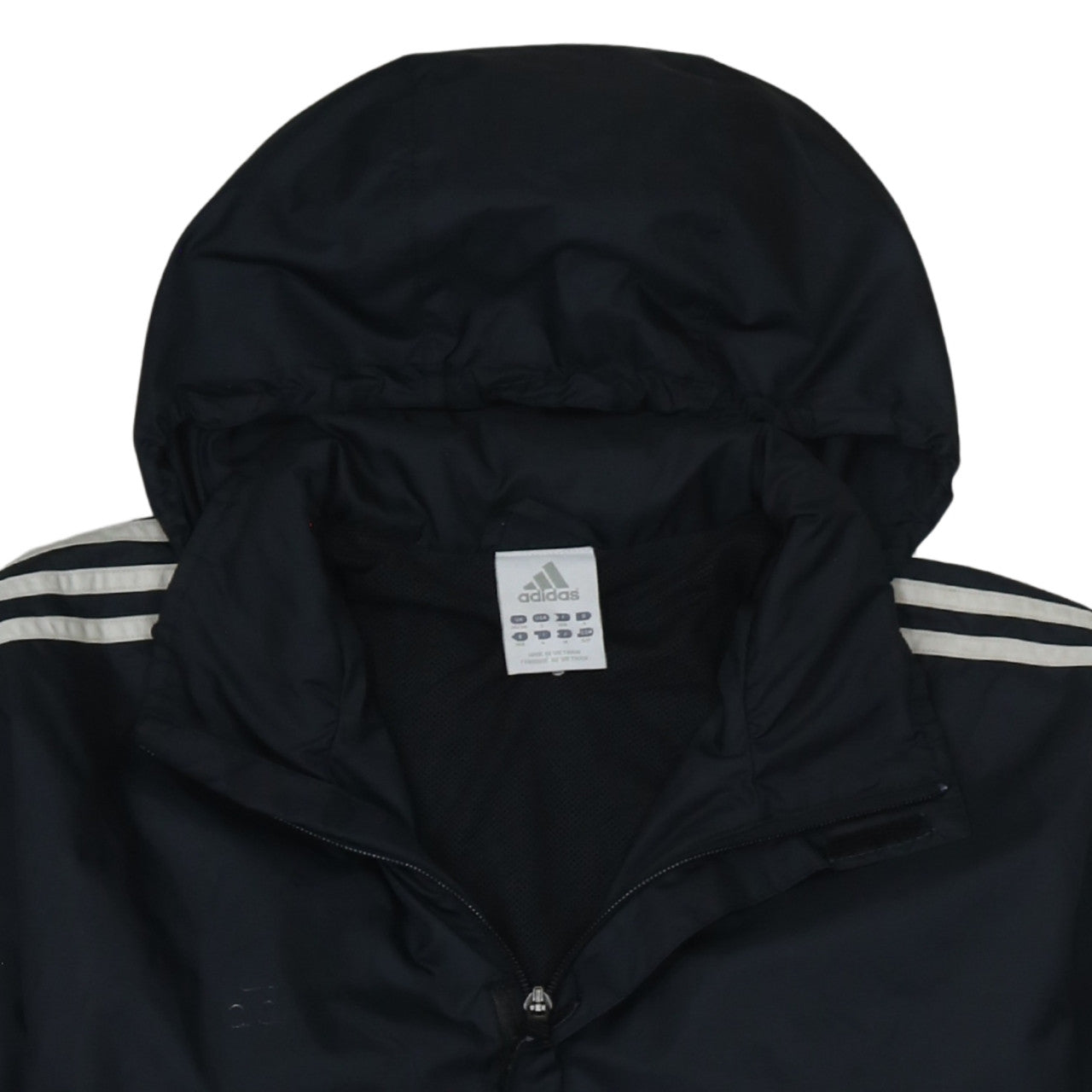 Adidas Men's Black M Windbreaker Hooded Sports Jacket