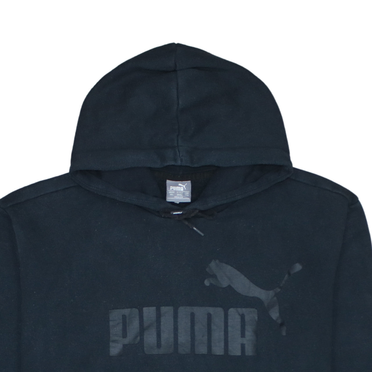 Puma Men’s Black Pullover Hoodie 2XL Regular Fit Fleece Logo Sweatshirt