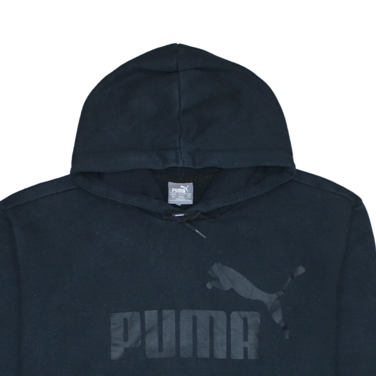 Puma Men’s Black Pullover Hoodie 2XL Regular Fit Fleece Logo Sweatshirt