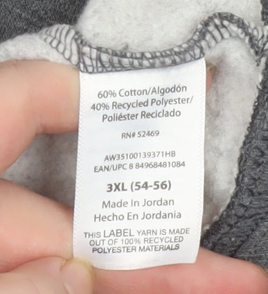 Athletic Works Men's Grey 3XL Full Zip Hooded Fleece Jacket