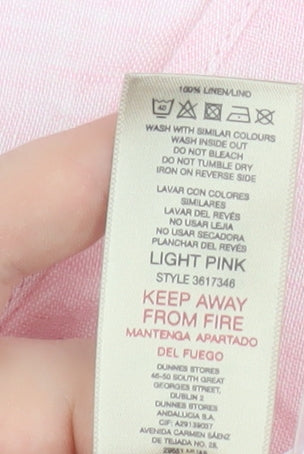 Paul Costelloe Living Women Pink Linen Sleeveless Blouse XL