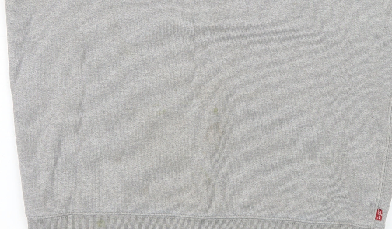 Levi's Mens Grey Logo Crew Neck Pullover Sweatshirt M