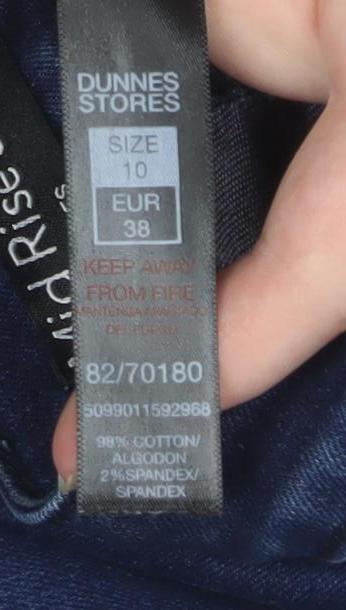 Dunnes Women's Blue Mid Rise Skinny Jeans Size 10