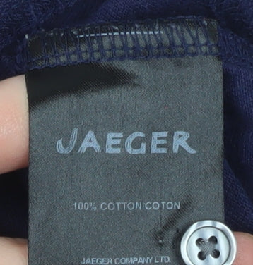 Jaeger Men's Blue Cotton Polo Shirt Size M Short Sleeve Classic Fit