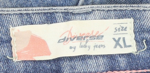 Diverse Women Blue Denim Cut-Off Shorts XL Casual Summer