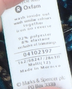 Marks & Spencer Per Una Multicoloured 3/4 Sleeve Tunic Blouse Size 12