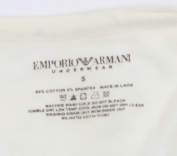 Emporio Armani Men’s Ivory Short Sleeve Slim Fit T-Shirt S