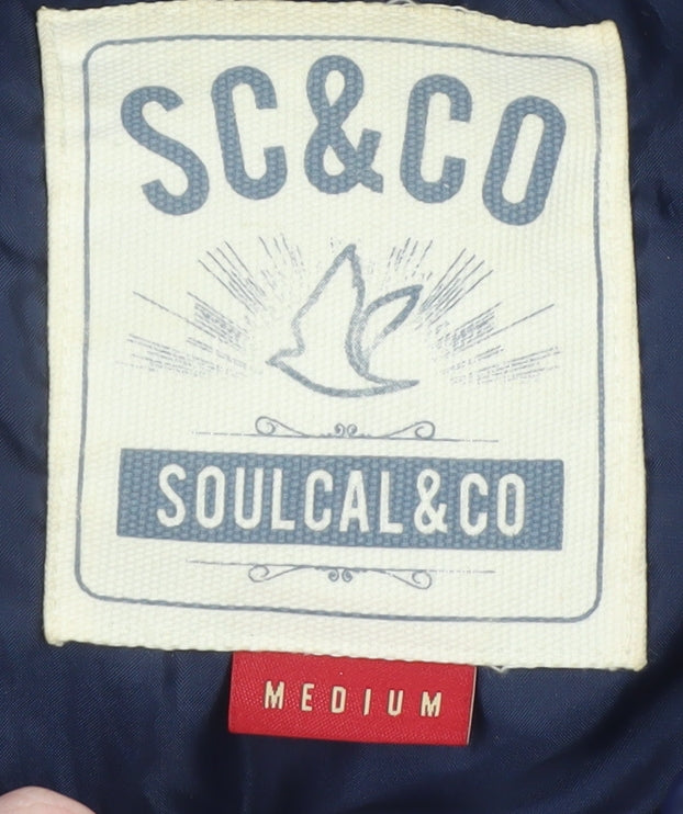 SoulCal Men's Multicoloured Padded Zip Vest Medium