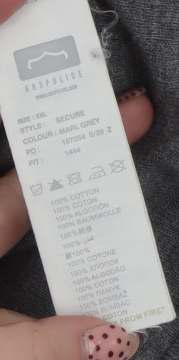 883 Police Men's Grey 2XL Crew Neck Cotton Pullover Jumper