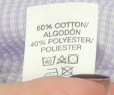 Dunnes Stores Men's Lilac Check Formal Dress Shirt 17.5in Collar 44-45cm