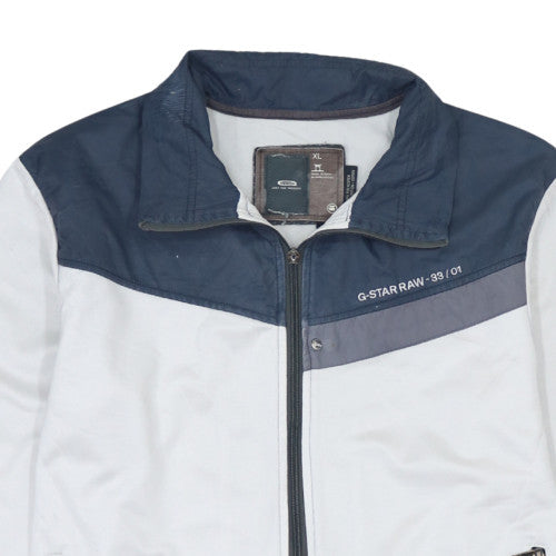 G-Star Raw Men's White & Navy Full Zip Sweatshirt XL