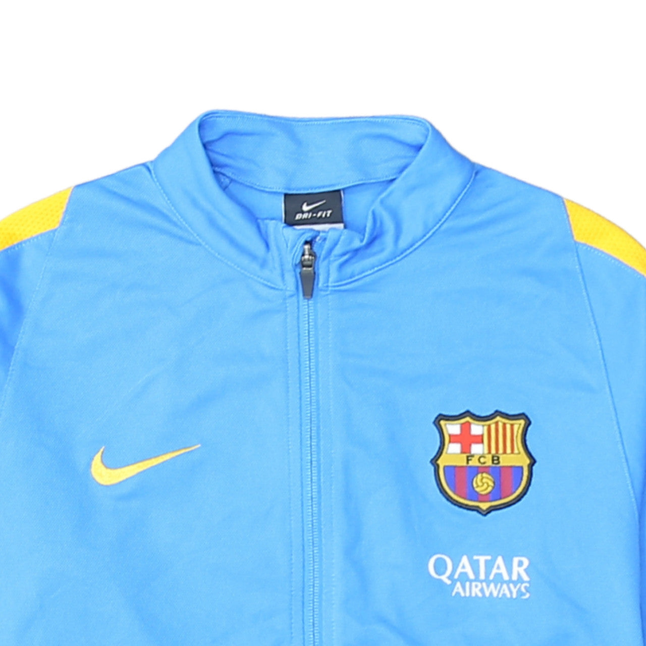 Nike Boys Blue Barcelona Full Zip Sweatshirt 12-13 Years Dri-FIT Polyester