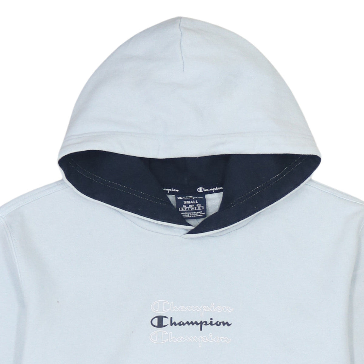Champion Men’s White Small Pullover Hoodie with Logo Detail