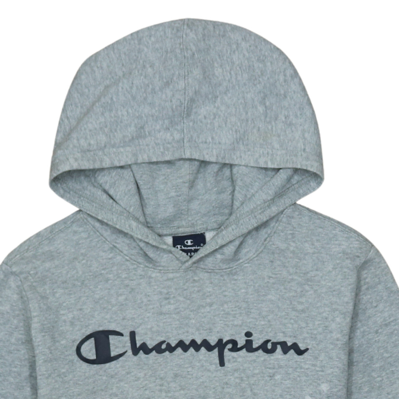 Champion Boys Grey Pullover Hoodie XL 13-14 Years Logo Print Cotton Blend