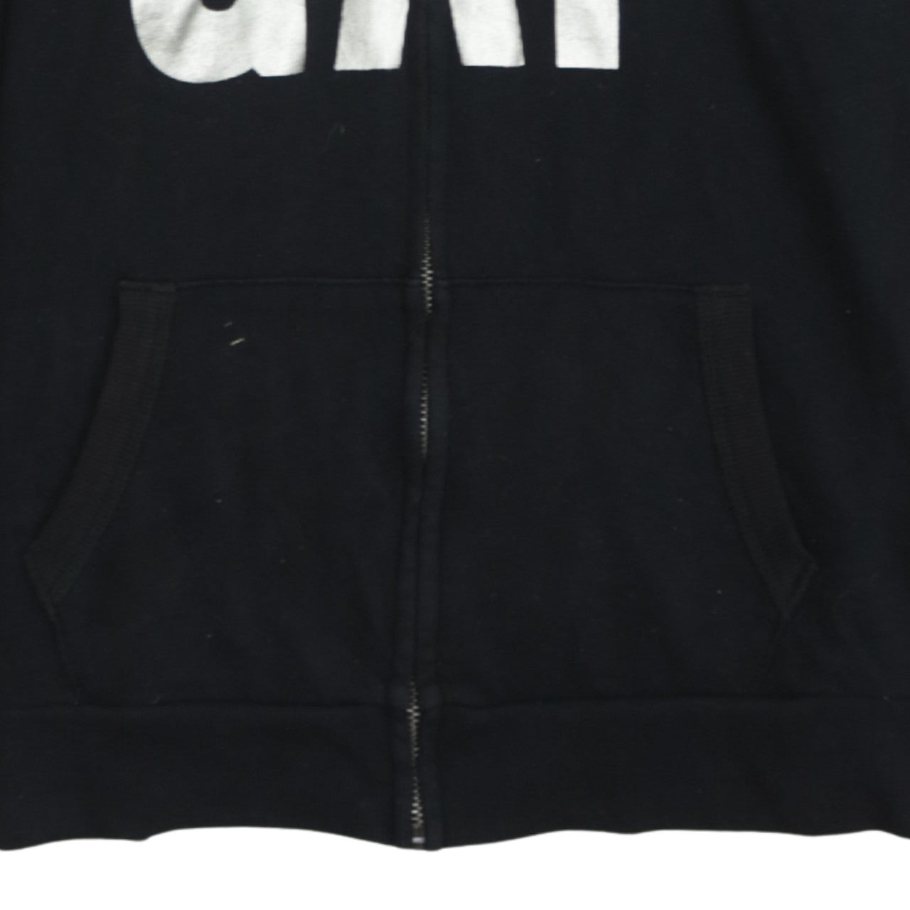 GAP Women Black Full Zip Hoodie Medium Cotton Blend Logo Casual