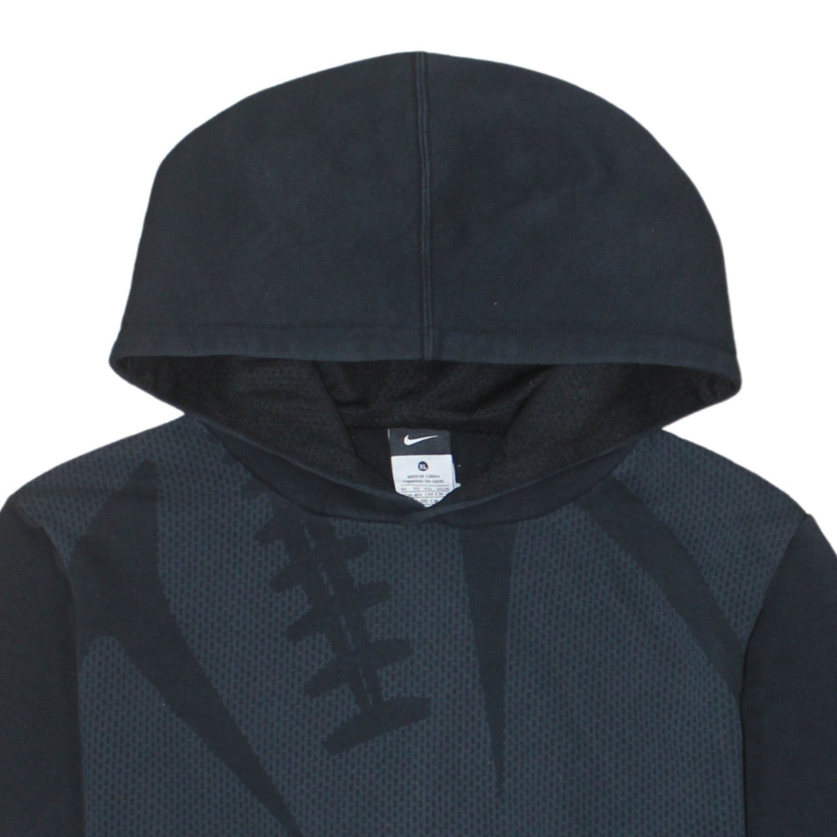 Nike Boys Black XL Pullover Hoodie with Football Graphic Design