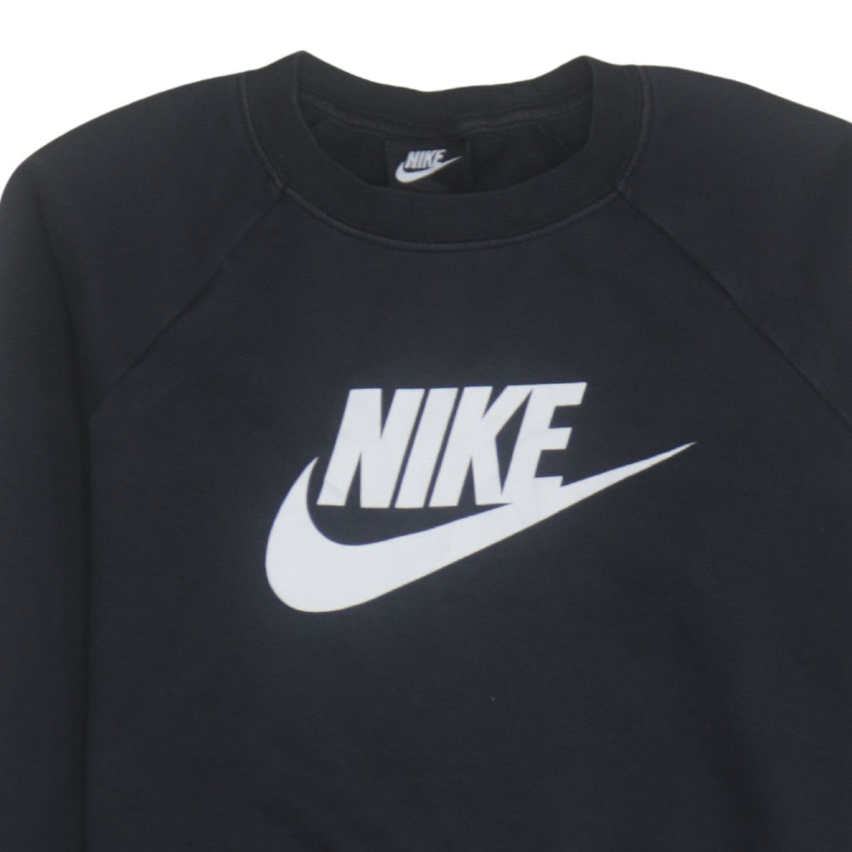 Nike Womens Black Medium Pullover Sweatshirt Cotton Blend Logo Print