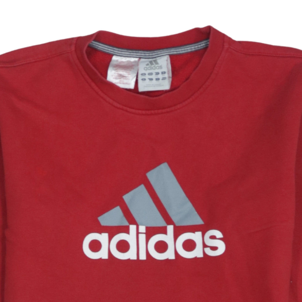 Adidas Boys Red Crew Neck Pullover Sweatshirt 13-14 Years Logo Graphic