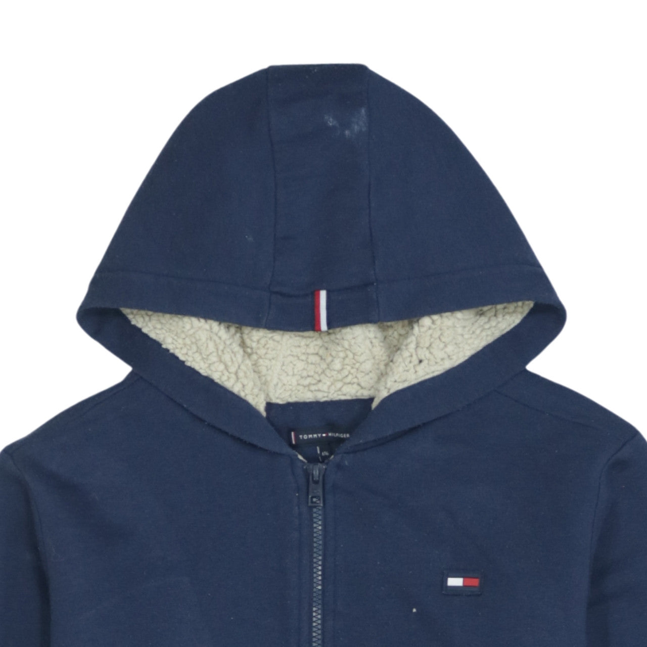 Tommy Hilfiger Boys Blue Full Zip Hoodie Sherpa Lined Size 176