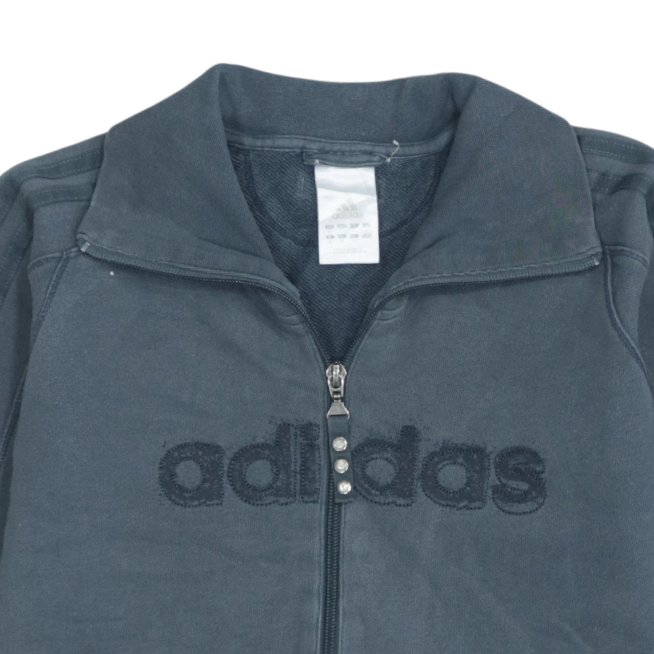 Adidas Women’s Grey Full Zip Hoodie Size 12 Casual Logo Sweatshirt