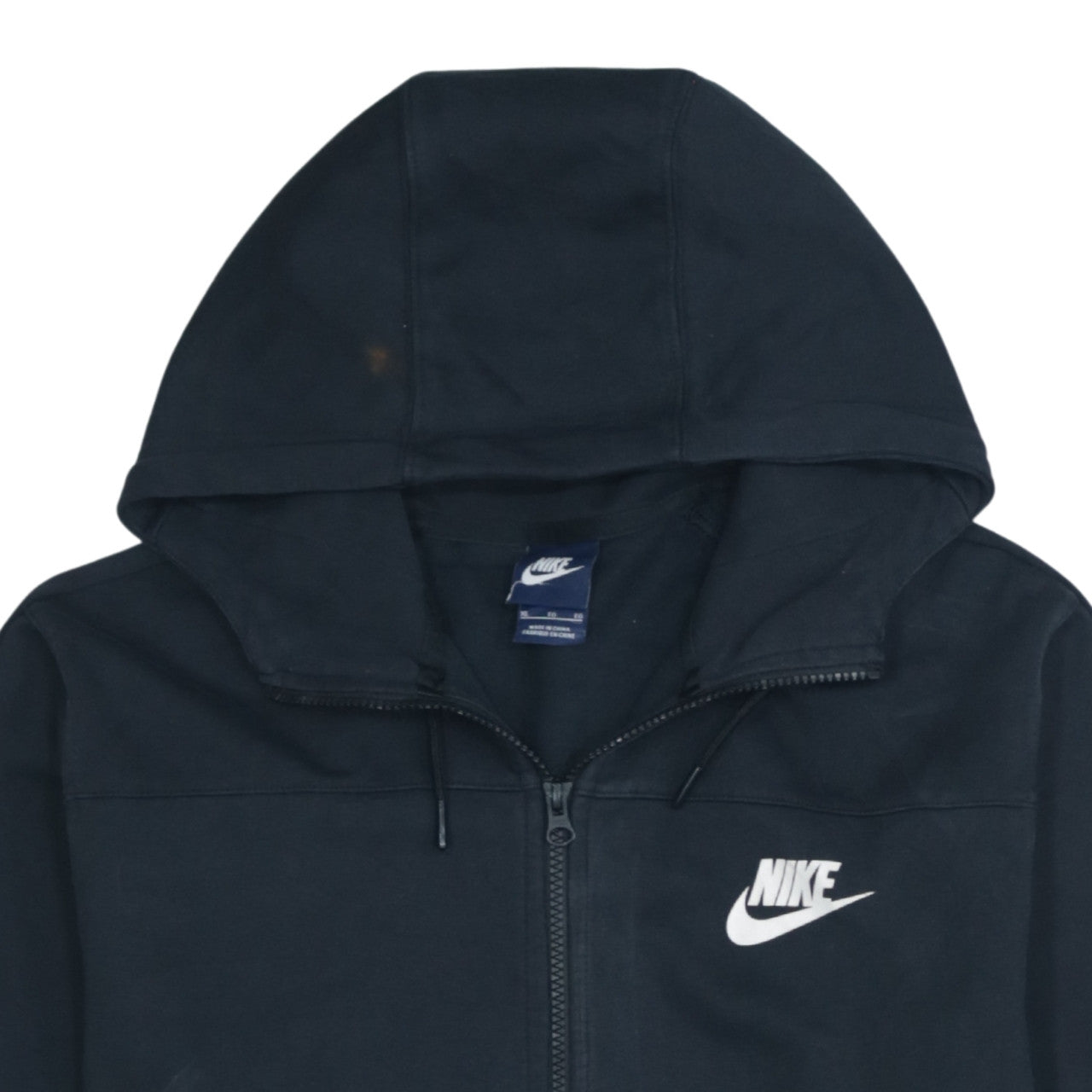 Nike Men's Black XL Full Zip Hoodie Cotton Blend Sportswear