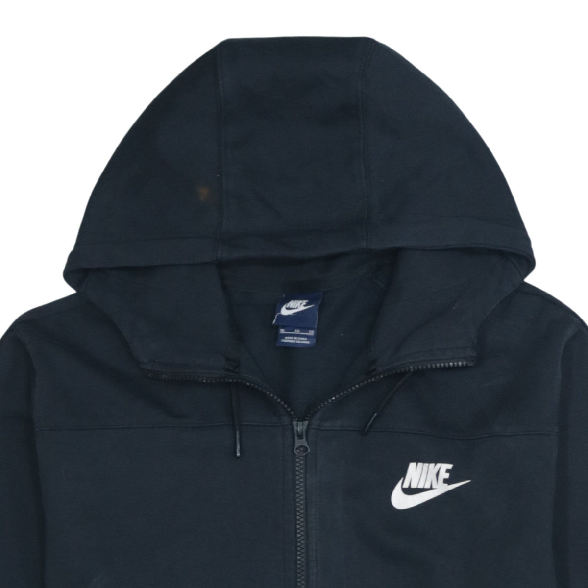 Nike Men's Black XL Full Zip Hoodie Cotton Blend Sportswear