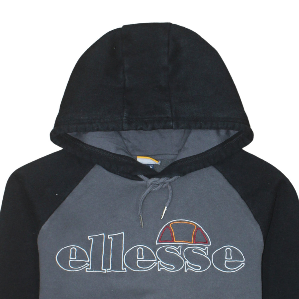 Ellesse Men’s Grey Black Pullover Hoodie M Embroidered Logo Sweatshirt