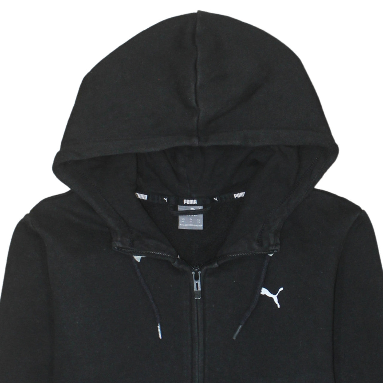 Puma Men's Black XS Full Zip Hoodie with Logo & Pockets